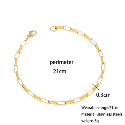 Simple Style Classic Style Geometric 304 Stainless Steel 18K Gold Plated Bracelets In Bulk