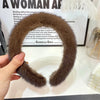 women's elegant solid color plush hair band