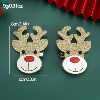 Christmas Cute Sweet Women's Christmas Tree Santa Claus Snowman Alloy Plastic Hair Clip