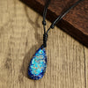 Bohemian Water Droplets Semi-precious stone rope Pendant Necklace In Bulk