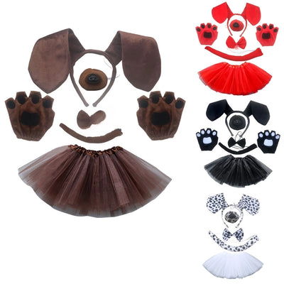 source of new dachshund dog hairband spotted dog nose mesh skirt set performance dress props headdress female