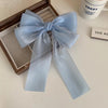 women's simple style bow knot cloth braid hair clip