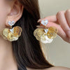 1 Pair Retro Simple Style Commute Flower Copper Drop Earrings