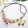 Women's Vacation Beach Sweet Flower Alloy Inlay Rhinestones Pearl Hair Band Earrings