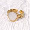 Jewelry Retro French Style Simple Style Geometric 304 Stainless Steel 18K Gold Plated Enamel Stainless Steel Rings