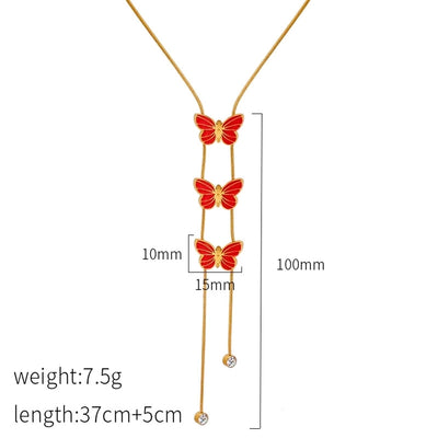 Jewelry Sweet Simple Style Bow Knot Titanium Steel Plating Necklace