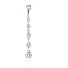 1 Piece 1 Set Belly Rings Simple Style Shiny Heart Shape 304 Stainless Steel Belly Rings