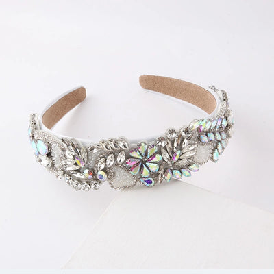 baroque style flower rhinestone inlay hair band