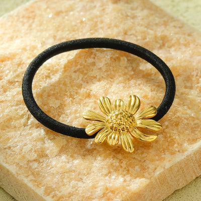 Women's Simple Style Sunflower Heart Shape Titanium Steel Plating Hair Tie