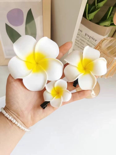 Dai people dress up seaside holiday egg flower hairpin travel photography headdress flower side clip small size fairy hairpin