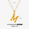 Jewelry Simple Style Cool Style letter 304 Stainless Steel 18K Gold Plated Plating Pendant Necklace