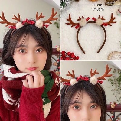 Christmas Cute Sweet Women's Antlers Imitation Antlers Flocking Hair Band