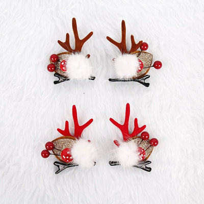 Christmas Cute Women's Christmas Hat Letter Elk Plastic Iron Hair Clip