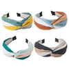 retro hairband women's fabric stitching stripe hair bundle pressure hair hoop net popular  new hairpin headdress