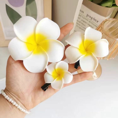 Dai people dress up seaside holiday egg flower hairpin travel photography headdress flower side clip small size fairy hairpin