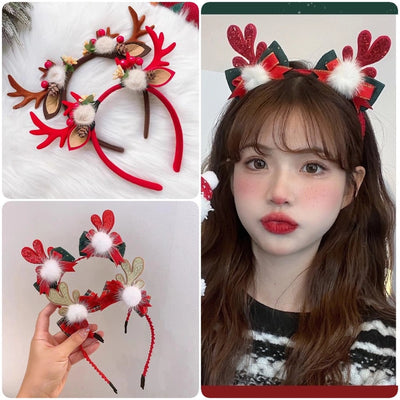 Christmas Cute Sweet Women's Antlers Imitation Antlers Flocking Hair Band