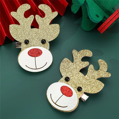 Christmas Cute Sweet Women's Christmas Tree Santa Claus Snowman Alloy Plastic Hair Clip