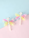 cute dragonfly polyester beaded appliques hair clip 2 pieces