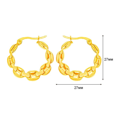 1 Pair Basic Simple Style Classic Style U Shape Geometric Round Plating Titanium Steel Earrings