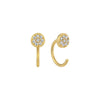 1 Pair IG Style Elegant Simple Style Geometric Copper Zircon 24K Gold Plated Drop Earrings Ear Cuffs Ear Studs