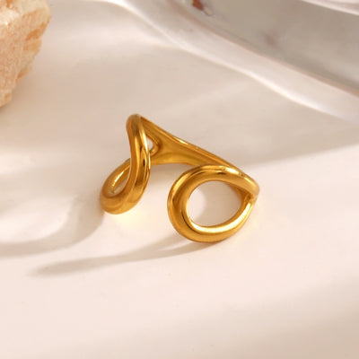 Jewelry Simple Style Classic Style Solid Color 304 Stainless Steel 18K Gold Plated Plating Open Rings