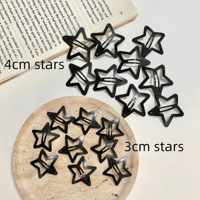 y2k Millennium Wind Bright Silver Five-pointed Star Girl's Side Bangs Girl's  Hairpin Star Hairpin Headdress