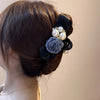 South Korea Dongdaemun elegant Chanel style flower clip female hairpin high-end headdress back head updo large hair grip