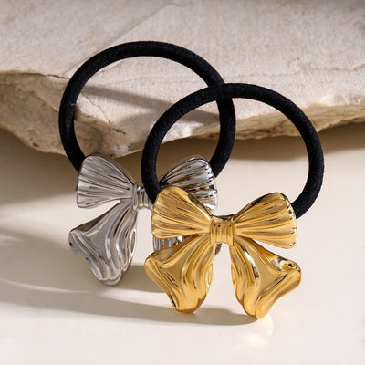 Women's IG Style Bow Knot 304 Stainless Steel rubber band Hair Tie