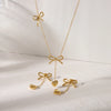 Jewelry Sweet Simple Style Commute Bow Knot 304 Stainless Steel 18K Gold Plated Jewelry Set