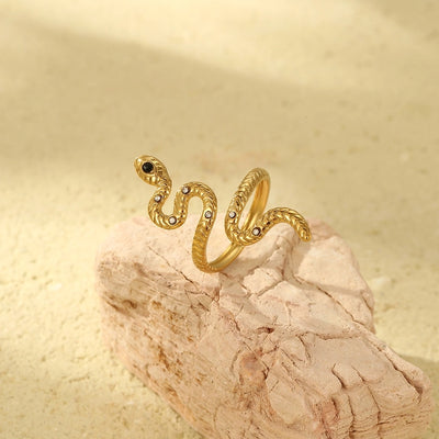 Jewelry Retro Simple Style Snake 304 Stainless Steel Open Rings