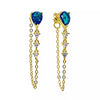 1 Pair Elegant Shiny Tassel Water Drop Copper Zircon 24K Gold Plated Drop Earrings