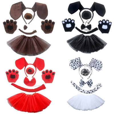 source of new dachshund dog hairband spotted dog nose mesh skirt set performance dress props headdress female