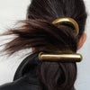 18 Gold Stainless Steel Oval Large Glossy Spring Clip Hair Clips Hair Accessories