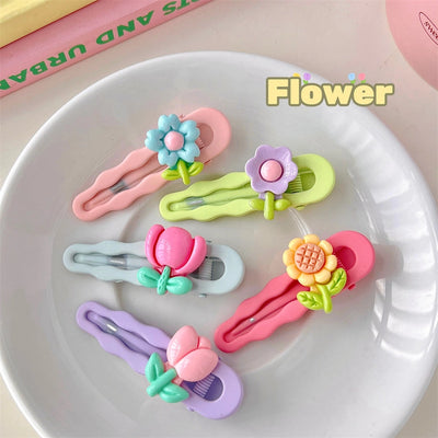 cute spring and summer new frosted flower duckbill clip Tulip hairpin candy color side clip  headdress for women