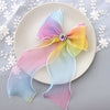 cartoon style bow knot organza rhinestone hair clip