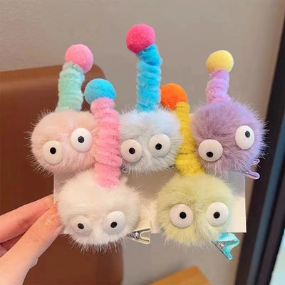 new girl cute three-dimensional cartoon hairpin baby winter funny plush hairpin headdress children's hair accessories