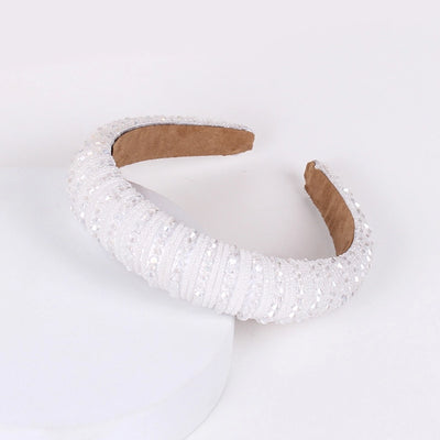 baroque style u shape sponge inlay rhinestones pearl hair band 1 piece