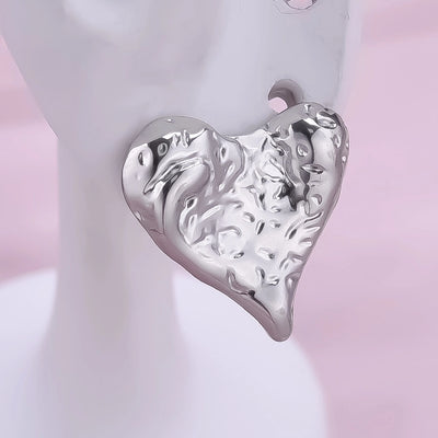 1 Pair Simple Style Classic Style Heart Shape Plating 304 Stainless Steel Ear Studs