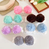 cute geometric flannel pom poms hair band