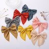 children's headdress solid color cotton linen bow girl hairpin