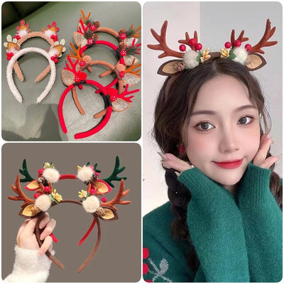 Christmas Cute Sweet Women's Antlers Imitation Antlers Flocking Hair Band