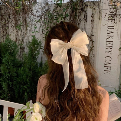 women's simple style bow knot cloth braid hair clip