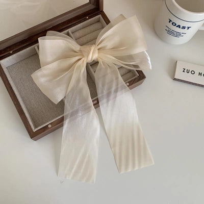 women's simple style bow knot cloth braid hair clip