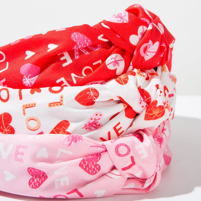 Casual Elegant Women's Love Heart Shape Knot Alloy Cloth Printing Hair Band