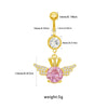 1 Piece Belly Rings Cute Sweet Star Heart Shape 316 Stainless Steel  Alloy Copper Inlay Rhinestones Zircon Gold Plated