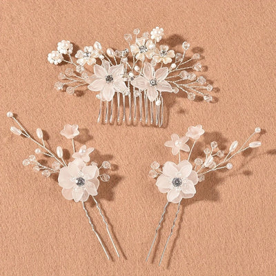 -style handmade bridal headdress pearl flower twist bead hair comb hair pin suit wedding dress accessories