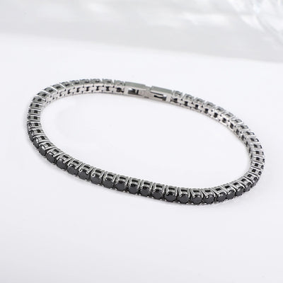 Shiny Geometric Titanium Steel Zircon Bracelets In Bulk