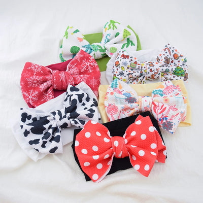 casual plaid bow knot cloth hair band