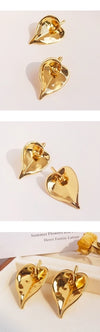 1 Pair Wedding Simple Style Classic Style Heart Shape Brass 24K Gold Plated Drop Earrings