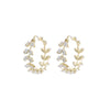 1 Pair Simple Style Classic Style Geometric Leaf Inlay Copper Zircon 14K Gold Plated Earrings